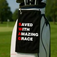 Swag Saved With Amazing Grace Golf Towel thumb 2