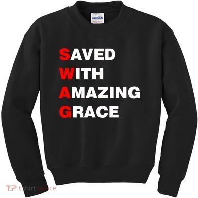 Swag Saved With Amazing Grace Kids Sweatshirt