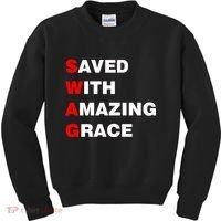 Swag Saved With Amazing Grace Kids Sweatshirt thumb 0