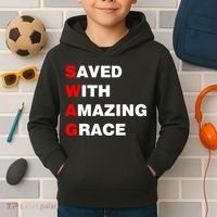 Swag Saved With Amazing Grace Kids Hoodie thumb 2
