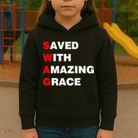 Swag Saved With Amazing Grace Kids Hoodie thumb 3