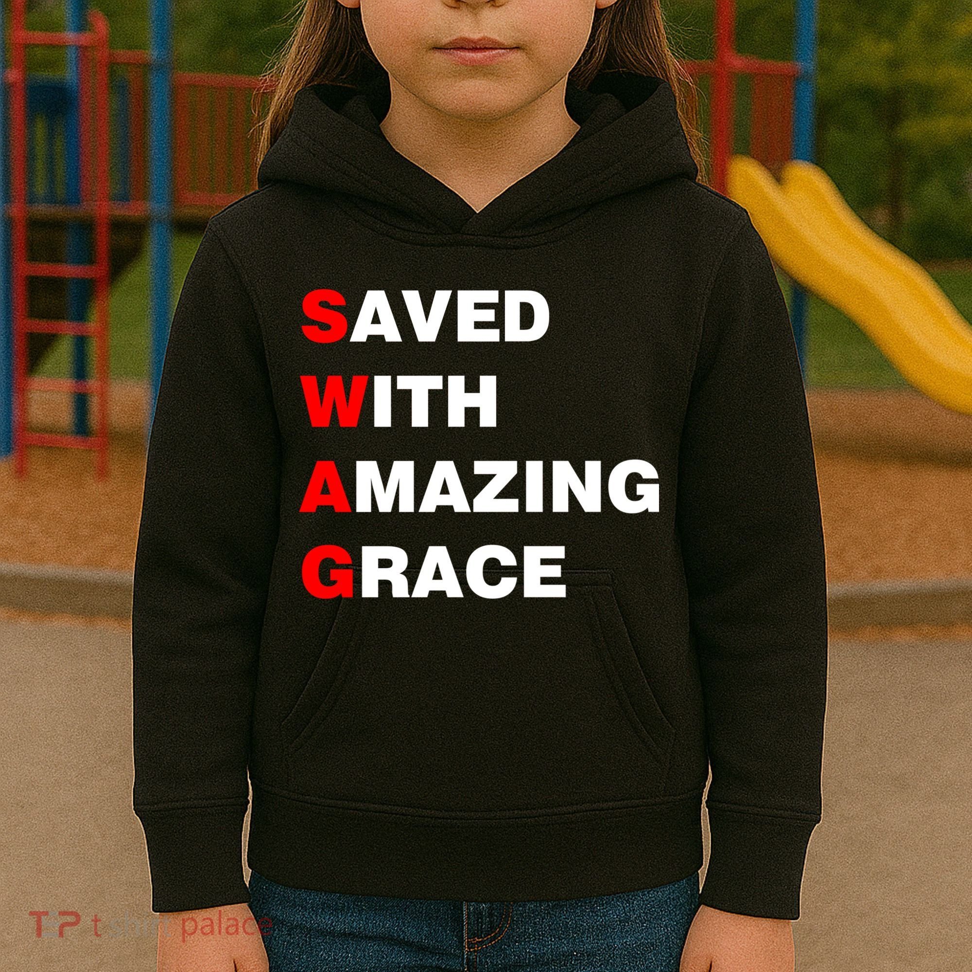 Swag Saved With Amazing Grace Kids Hoodie