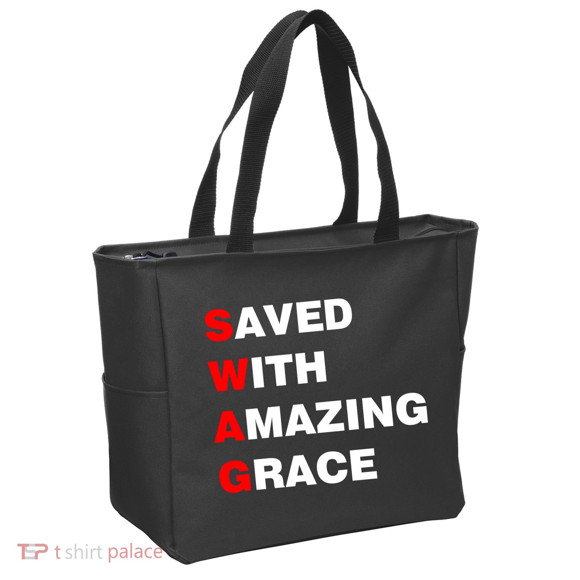 Swag Saved With Amazing Grace Tote Bag