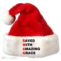 Swag Saved With Amazing Grace Santa Hat thumb 0