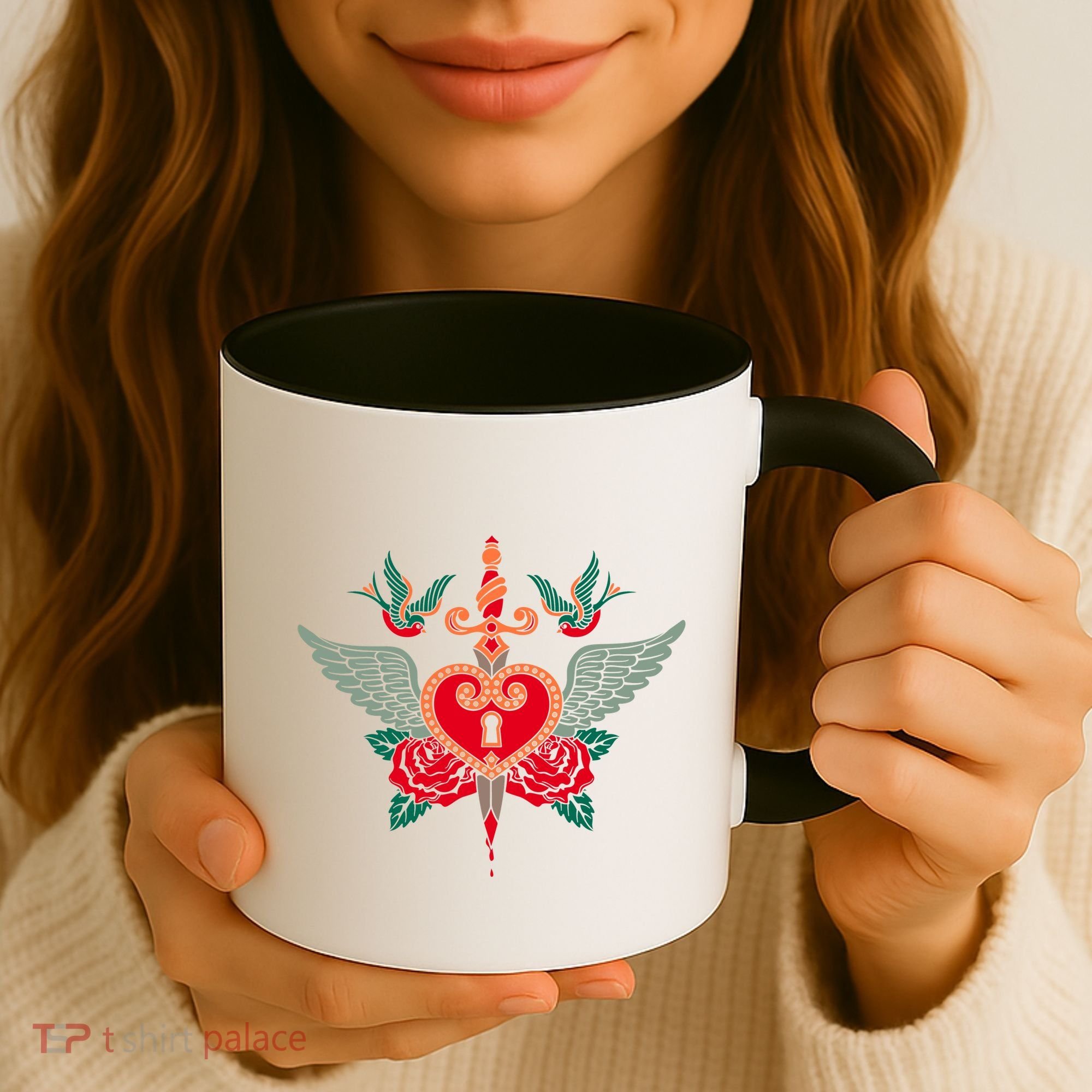 Swallows Heart Lockbox Sword Coffee Mug