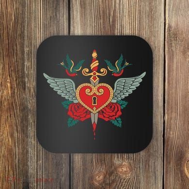 Swallows Heart Lockbox Sword Coaster