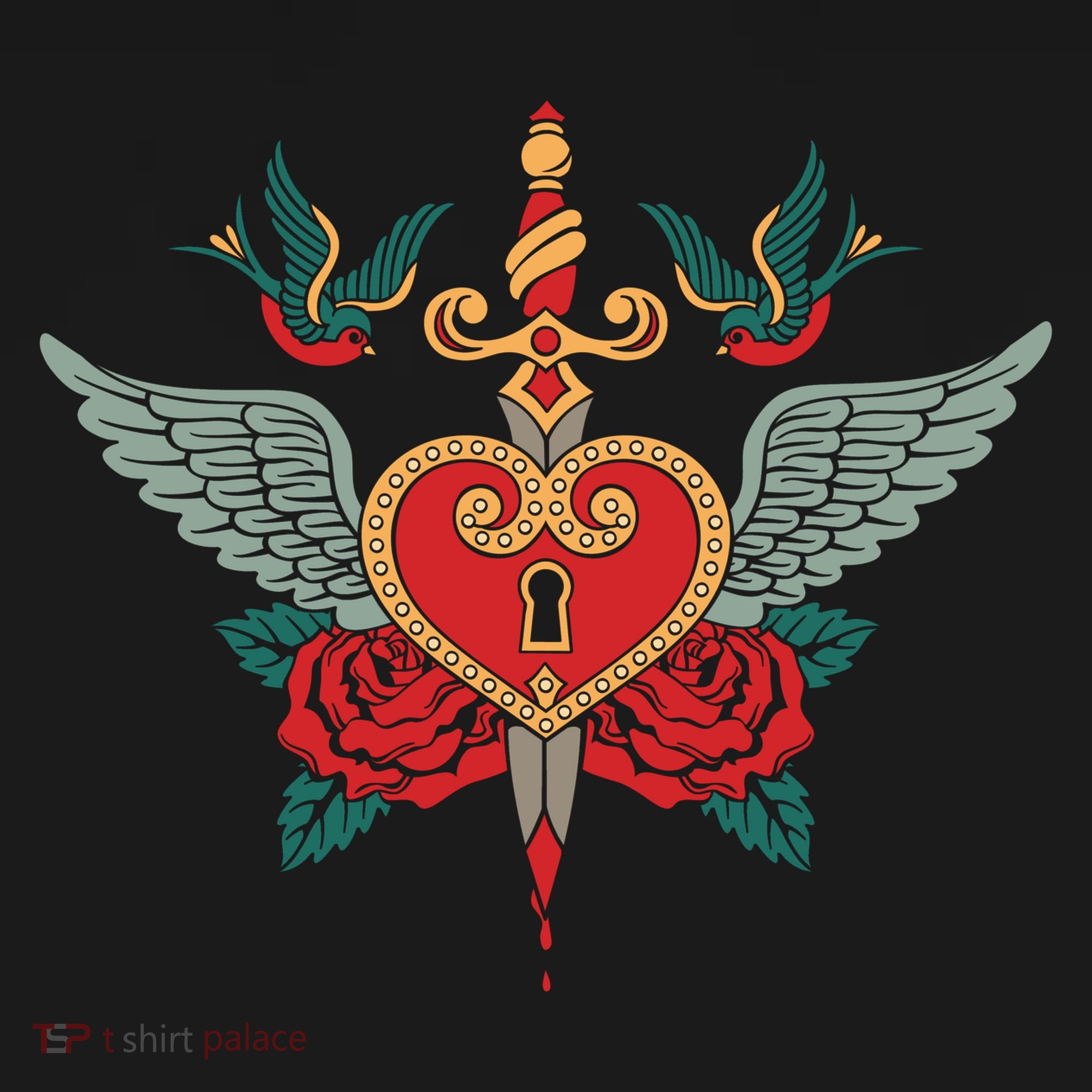Swallows Heart Lockbox Sword Ornament