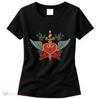 Swallows Heart Lockbox Sword Women's T-Shirt thumb 0