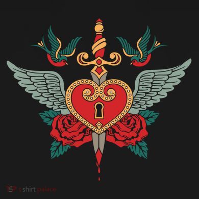 Swallows Heart Lockbox Sword Short Acrylic Beanie