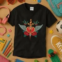 Swallows Heart Lockbox Sword Kids T-Shirt thumb 3