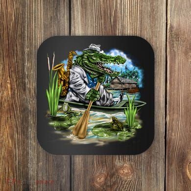 Swamp Gator With A trumpet Coaster