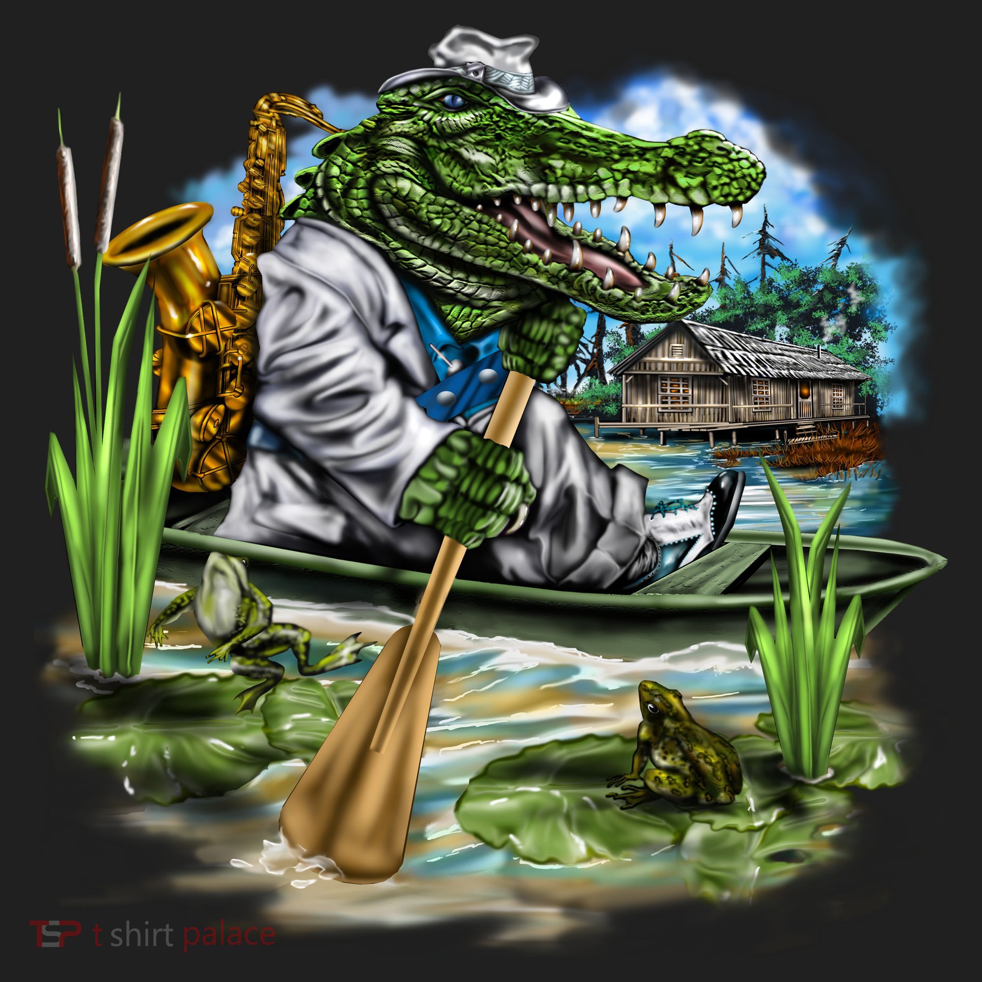 Swamp Gator With A trumpet Tumbler