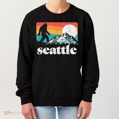 Seattle Washington Bigfoot Mountains Women's Sweatshirt