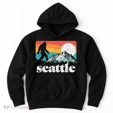 Seattle Washington Bigfoot Mountains Hoodie
