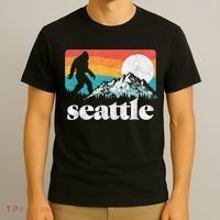 Seattle Washington Bigfoot Mountains T-Shirt thumb 3