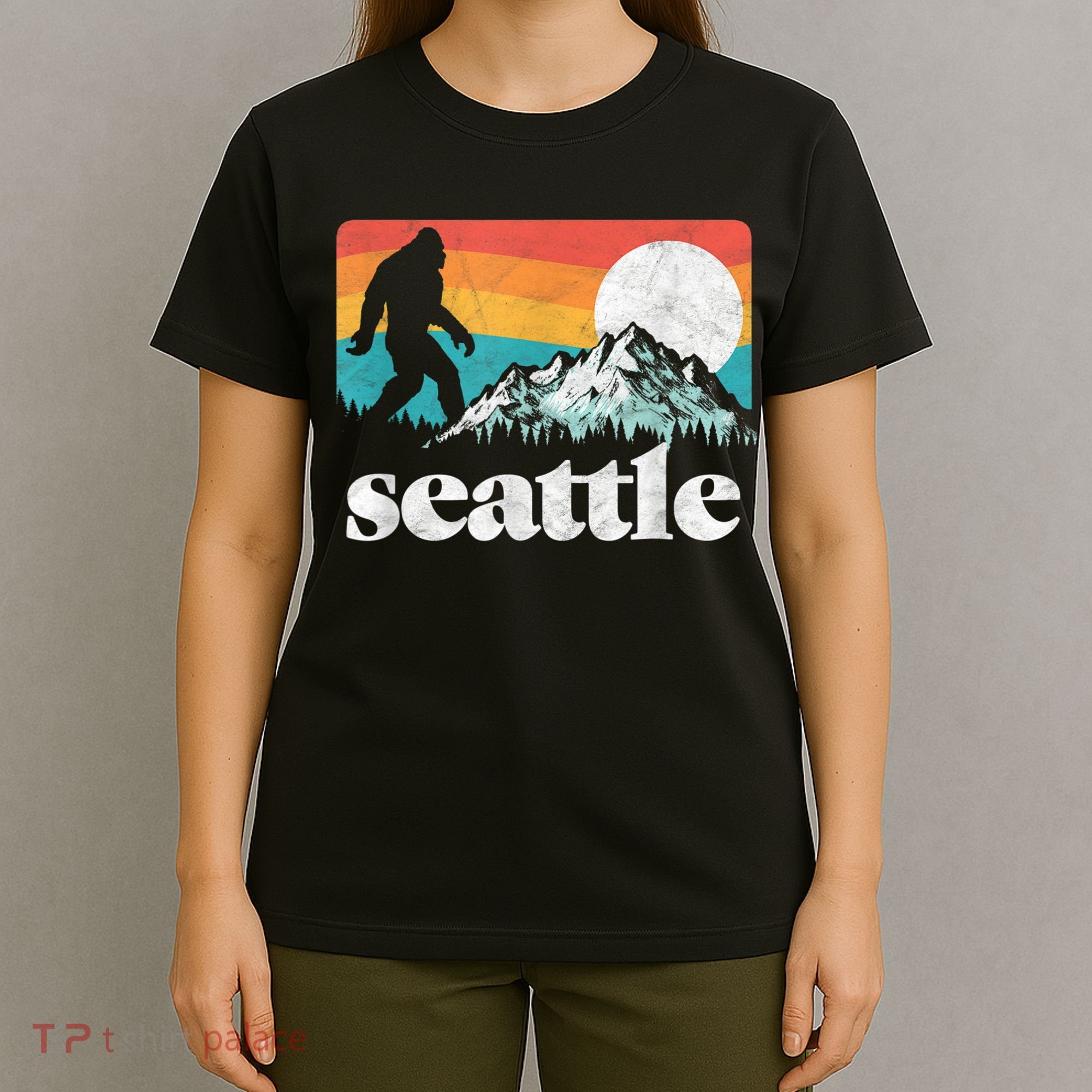 Seattle Washington Bigfoot Mountains T-Shirt