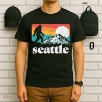 Seattle Washington Bigfoot Mountains T-Shirt thumb 6