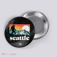 Seattle Washington Bigfoot Mountains Button thumb 0