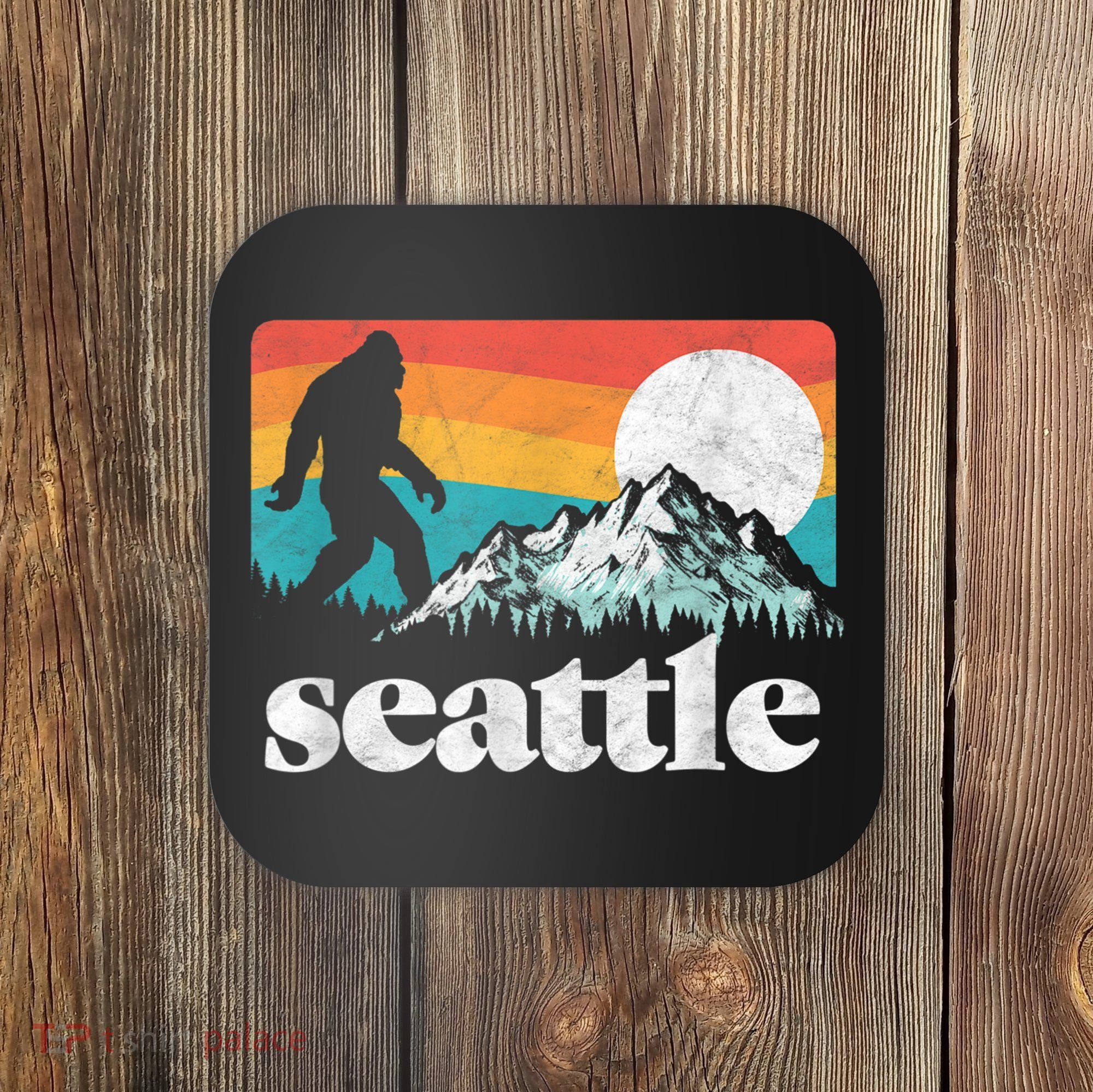 Seattle Washington Bigfoot Mountains Coaster