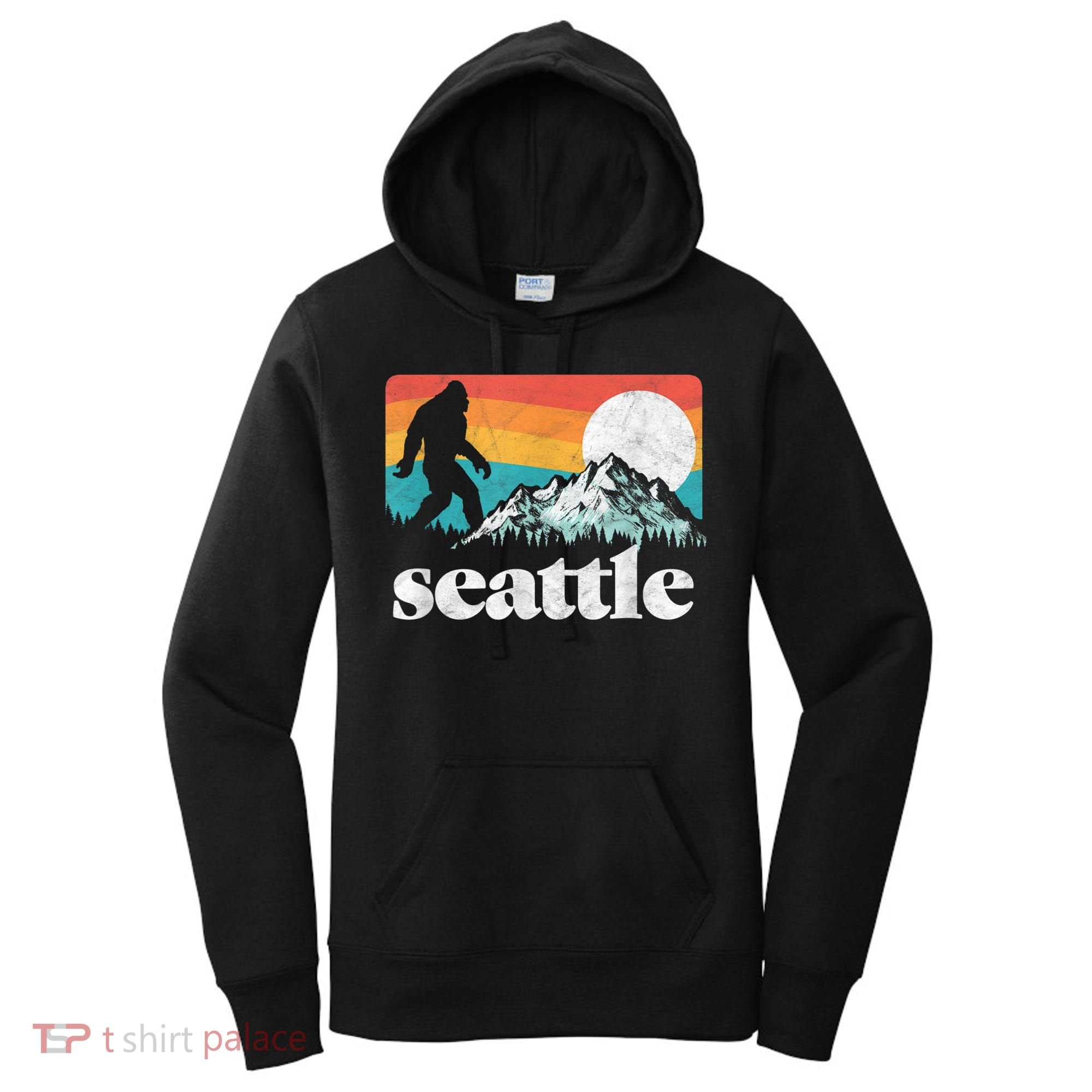 Seattle Washington Bigfoot Mountains Women's Hoodie