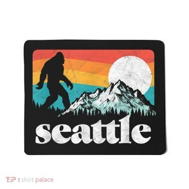 Seattle Washington Bigfoot Mountains Mousepad