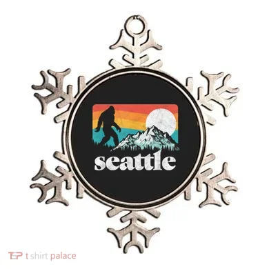 Seattle Washington Bigfoot Mountains Ornament