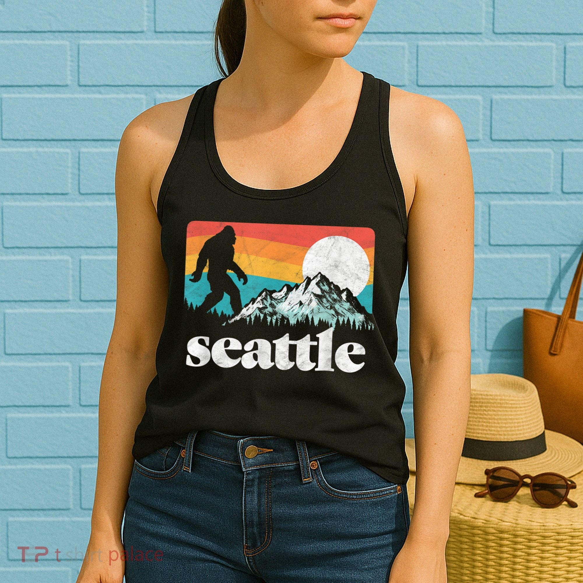 Seattle Washington Bigfoot Mountains Women's Tank Top