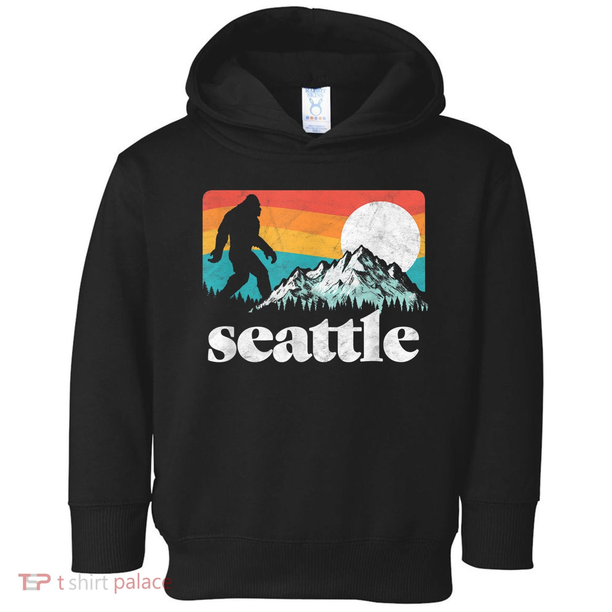 Seattle Washington Bigfoot Mountains Toddler Hoodie