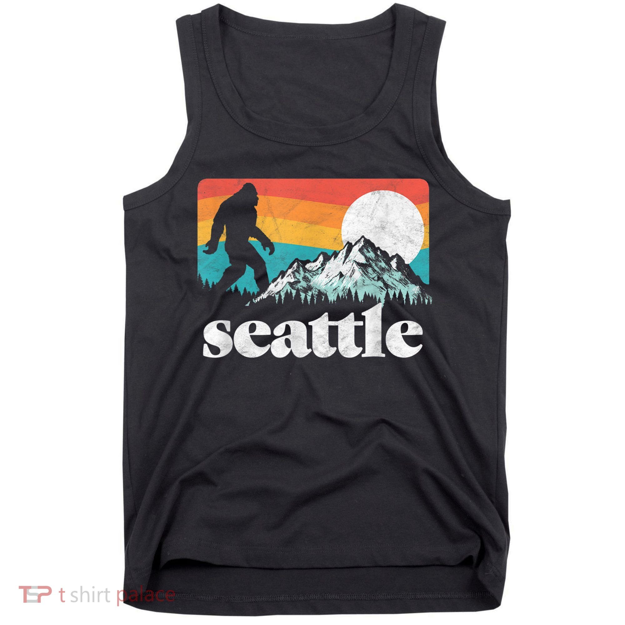 Seattle Washington Bigfoot Mountains Tank Top