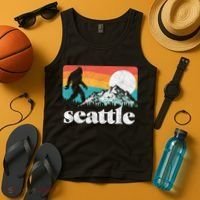 Seattle Washington Bigfoot Mountains Tank Top thumb 4