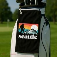 Seattle Washington Bigfoot Mountains Golf Towel thumb 2