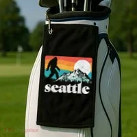 Seattle Washington Bigfoot Mountains Golf Towel thumb 2