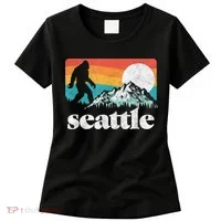 Seattle Washington Bigfoot Mountains Women's T-Shirt thumb 0