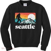 Seattle Washington Bigfoot Mountains Kids Sweatshirt thumb 0