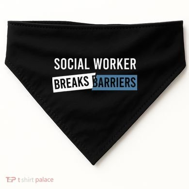 Social Work Breaks Barriers Funny Social Worker USA-Made Doggie Bandana