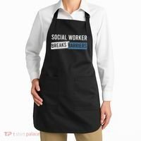 Social Work Breaks Barriers Funny Social Worker Apron thumb 2