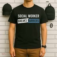 Social Work Breaks Barriers Funny Social Worker T-Shirt thumb 6