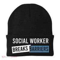 Social Work Breaks Barriers Funny Social Worker Beanie thumb 0