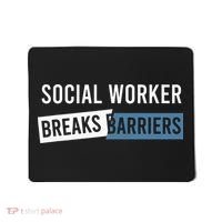 Social Work Breaks Barriers Funny Social Worker Mousepad thumb 0