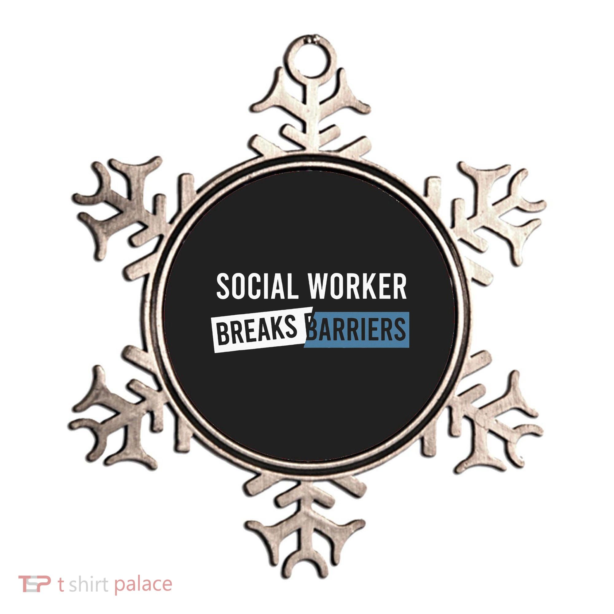 Social Work Breaks Barriers Funny Social Worker Ornament
