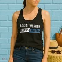 Social Work Breaks Barriers Funny Social Worker Women's Tank Top thumb 2