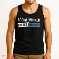 Social Work Breaks Barriers Funny Social Worker Tank Top thumb 3