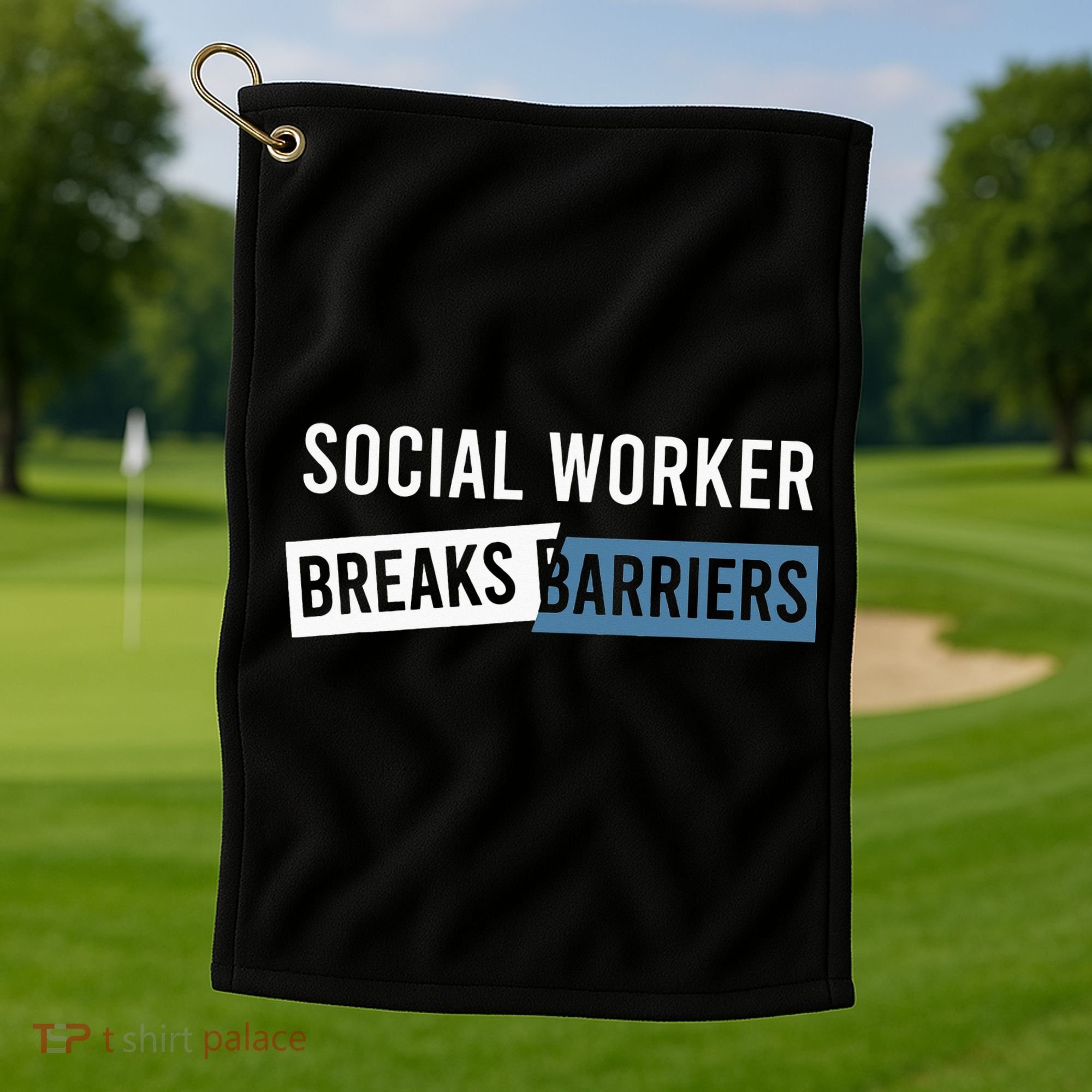 Social Work Breaks Barriers Funny Social Worker Golf Towel