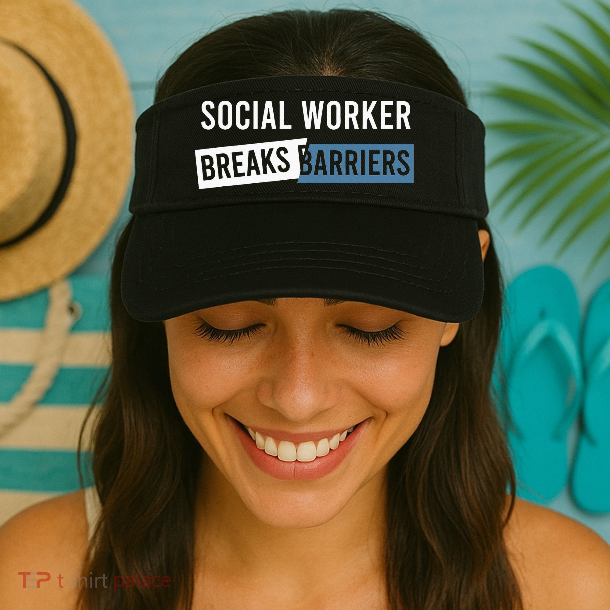 Social Work Breaks Barriers Funny Social Worker Visor