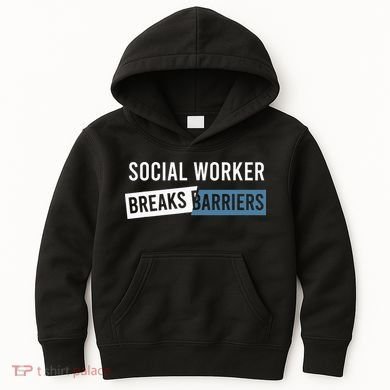 Social Work Breaks Barriers Funny Social Worker Kids Hoodie