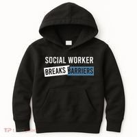 Social Work Breaks Barriers Funny Social Worker Kids Hoodie thumb 0