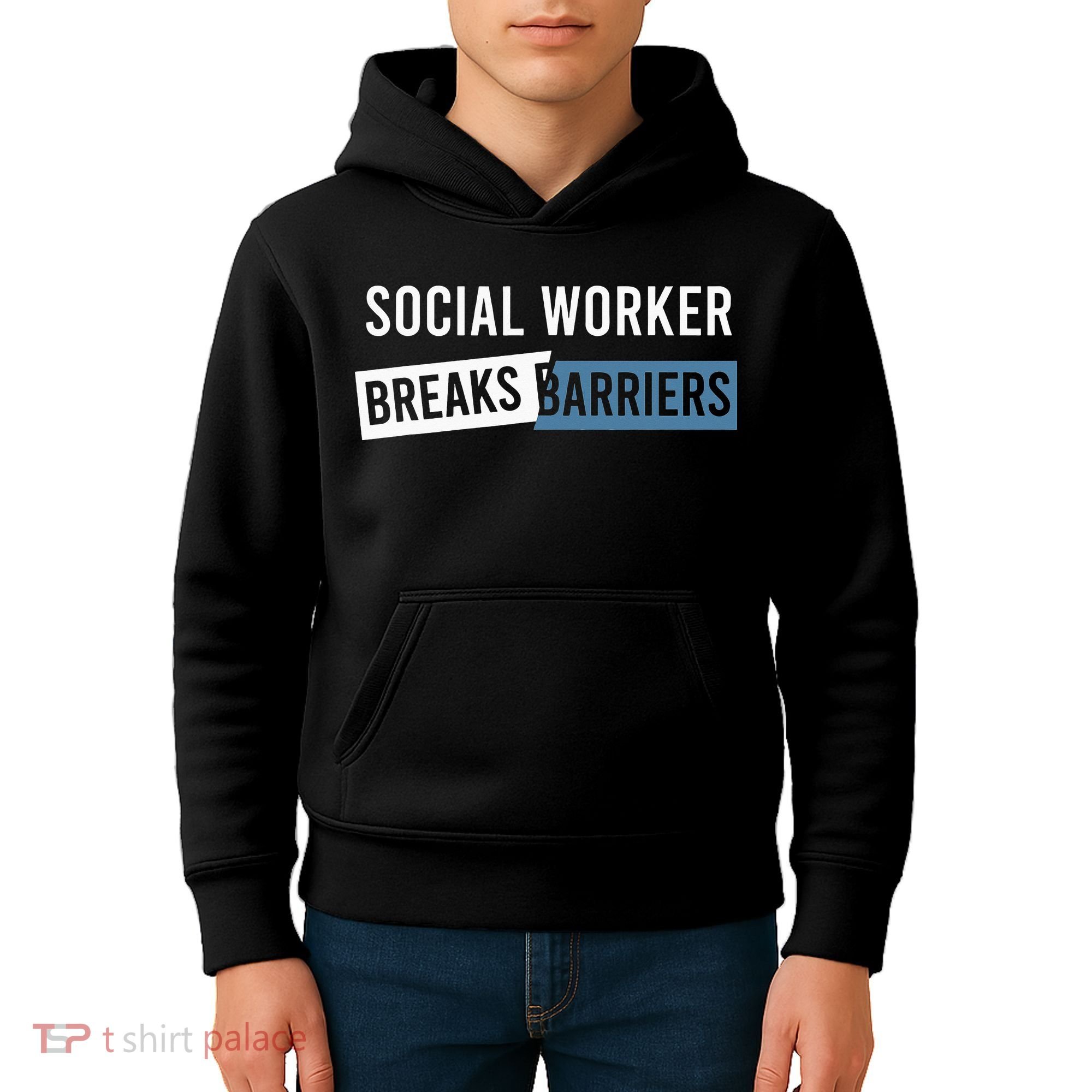 Social Work Breaks Barriers Funny Social Worker Kids Hoodie
