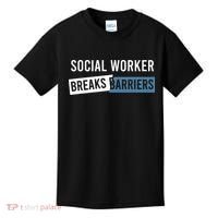 Social Work Breaks Barriers Funny Social Worker Kids T-Shirt thumb 0