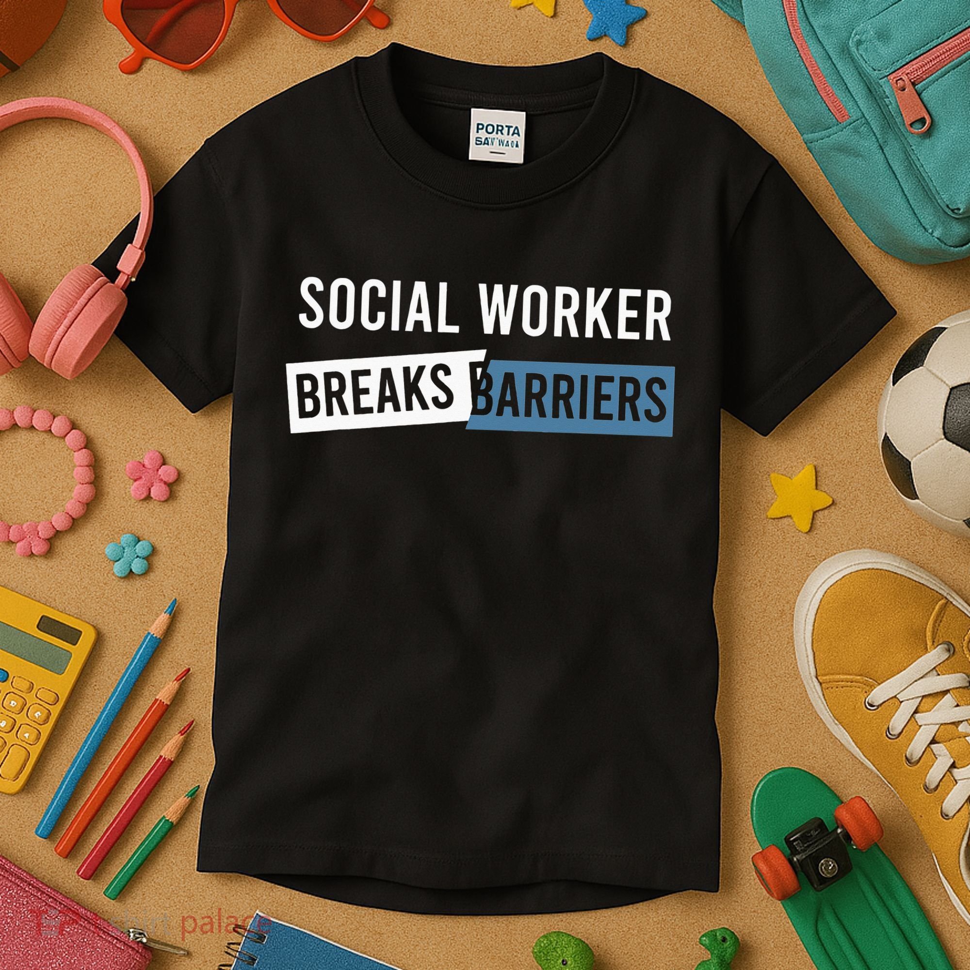 Social Work Breaks Barriers Funny Social Worker Kids T-Shirt