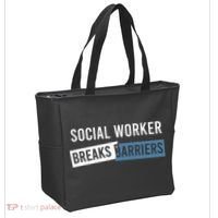 Social Work Breaks Barriers Funny Social Worker Tote Bag thumb 2
